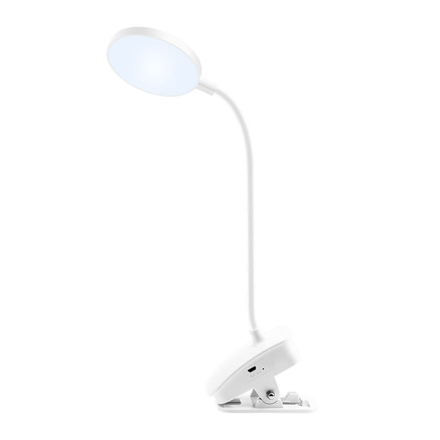 Jinsinto Rechargeable Wireless LED Desk Lamp, 3 Color USB Touch Bedside Lamp with Clamp for Kids, Flexible 360° Portable Reading Light