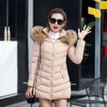 thumbnail image 3 of Chaqueta de algodón para mujer, chaqueta de algodón de longitud media, chaqueta de algodón para mujer, chaqueta de algodón gruesa y ajustada, ropa de abrigo, 3 of 6