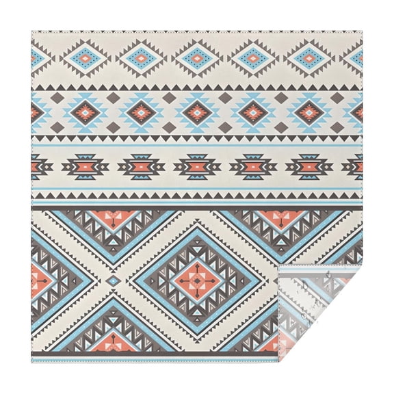 Multicolor Floral and Geometric Boho Pattern Square Tablecloth,Waterproof Square Table Cover,Wipeable Spillproof Washable Table Cover for Home Kitchen Party Decor 42"X42"(107x107cm)