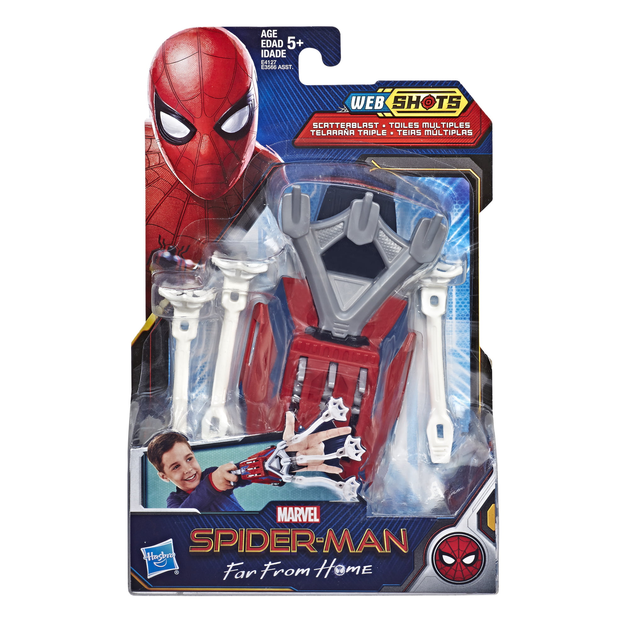 Spider-Man Web Shots Scatterblast Blaster Toy for Kids Ages 5 and Up 