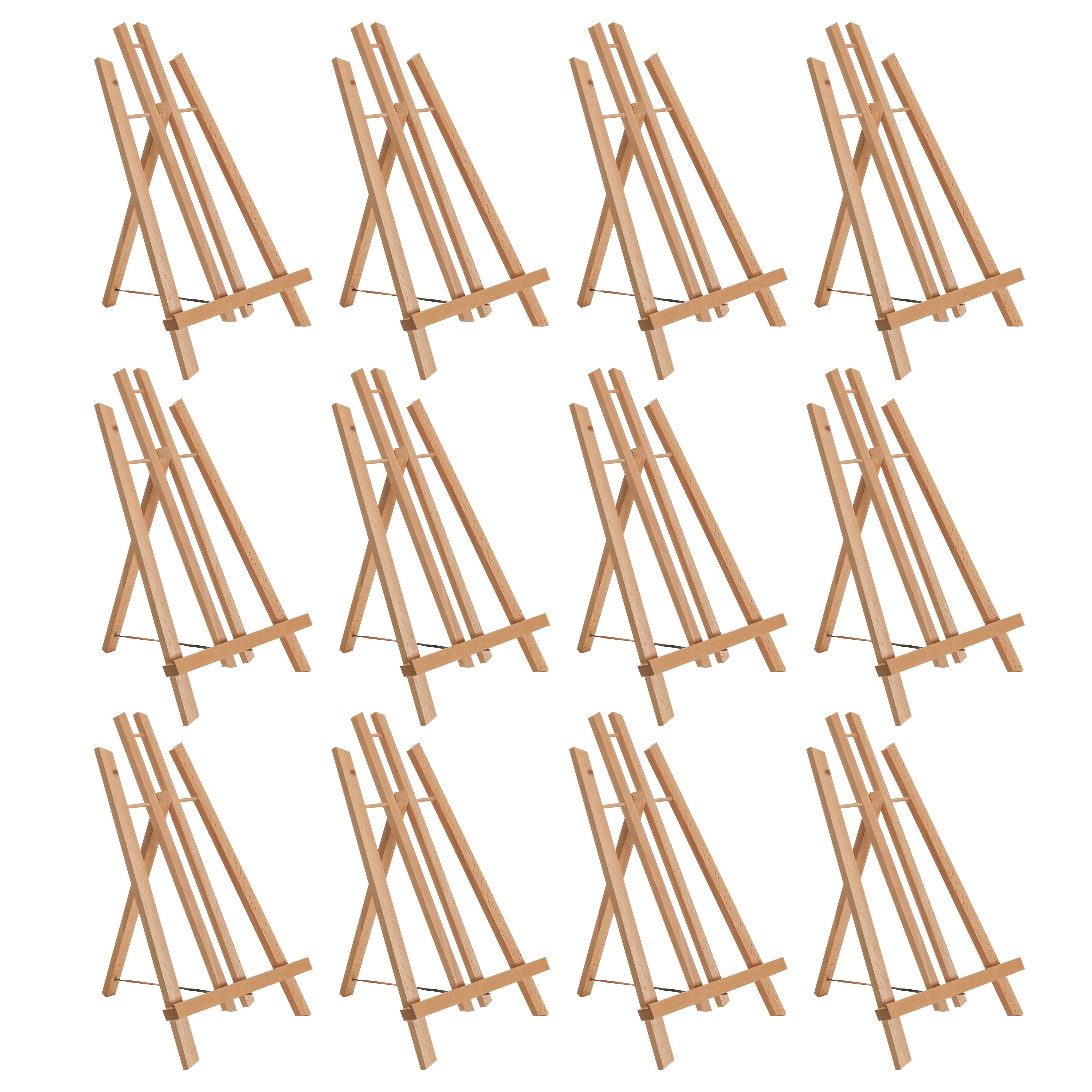 Hold Canvas Art up to 14 High 12PCS Medium Tabletop Display Solid Beech Wood Easel for Artist Kids Adults Classroom/Parties Painting Display MEEDEN 16 Tall Tabletop Easel Standing Easel 