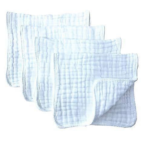 Burp Cloths 4 Pack Large 20" by 10" 100% Cotton 6 Layers Extra Absorbent and Soft by Synrroe
