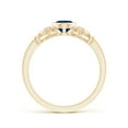thumbnail image 2 of ANGARA Natural Vintage Style Bezel-Set Oval Sapphire Ring with Diamonds in 14K Yellow Gold for Women (Size-7x5mm) | September Birthstone, Anniversary, Jewelry Gift for Women | Natural Sapphire Ring, 2 of 9