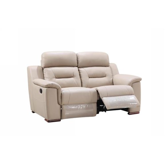 HomeRoots 343908 67 x 41 x 41 in. Modern Beige Leather Loveseat