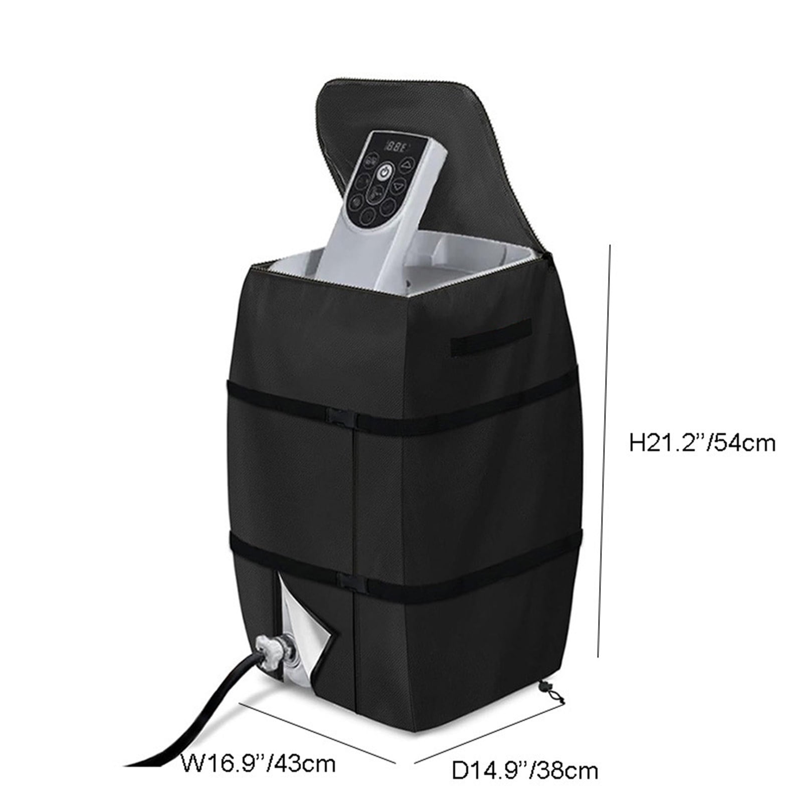 Hot tub spa heater pump cover, insulated pump protector, 600D polyester canvas, zipper design, all weather protection for inflatable hot tubs