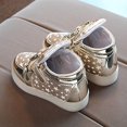 thumbnail image 4 of Eltusu Toddler Girls Light up Sneakers, Lace up No Slip Sports Lightweight Athletic Shoes Gold Size 8.5 US, 4 of 5