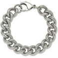 thumbnail image 3 of Chisel Stainless Steel Polished and Textured 14.7mm Curb Bracelet - 8.25", 3 of 5