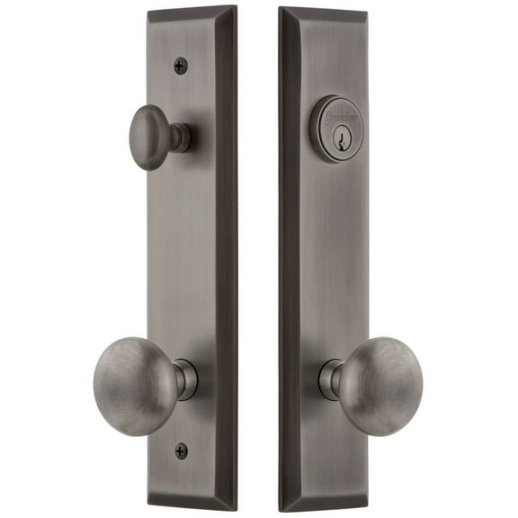 Grandeur Favfav_Tp_Eset_234 Fifth Avenue Solid Brass Tall Plate Single Cylinder Keyed