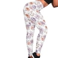 thumbnail image 4 of DISNIMO Flower Printed High Waisted Yoga Pants Leggings for Women, Breathable Yoga Pants Tummy Control Workout Leggings for Gym Sports, White, L, 4 of 6
