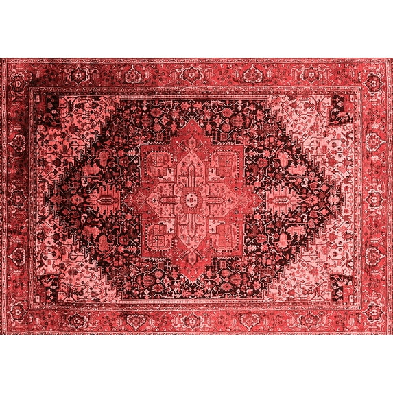 Ahgly Company Indoor Rectangle Oriental Red Industrial Area Rugs, 5' x 8'