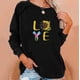 thumbnail image 2 of Moda Mujer Casual Impresión O-cuello Manga larga Sudadera Tops Camiseta Blusa Fridja  fksj465, 2 of 6
