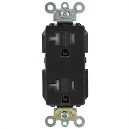 Leviton Decora Plus 20 amps 125 V Duplex Black Outlet 5-20R 1 pk