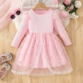 thumbnail image 2 of Girls Pink Princess Dress Long Sleeve Tulle Party Dress for Birthday Holiday Girls Sizes 3-10 Years,Size 4-5 T, 2 of 9