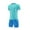 Light Blue, variant on CYRBOKO Boys Athletic Outfit Sets, Stretchy Elastic Waist Short Sleeve Quick-dry Sports T-Shirt and Shorts Blue Size 8 T