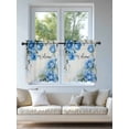 thumbnail image 4 of Spring Blue Rose Tier Curtains 36 Inch Length,Sheer Curtains for Bedroom Living Room Window Green Leaves Vintage Country Rustic Rod Pocket Drapes Kitchen Curtains Small Half Window 27.5"x36" 2 Panels, 4 of 6