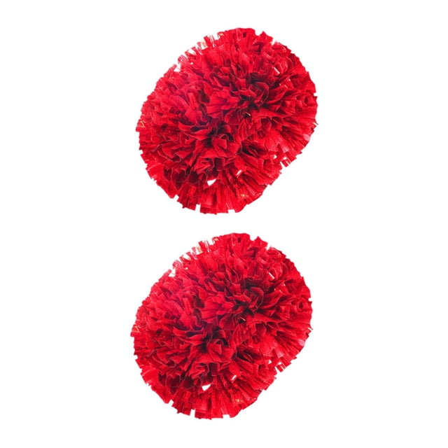 2 pompones de animadora con mango de 6 pulgadas. Rojo