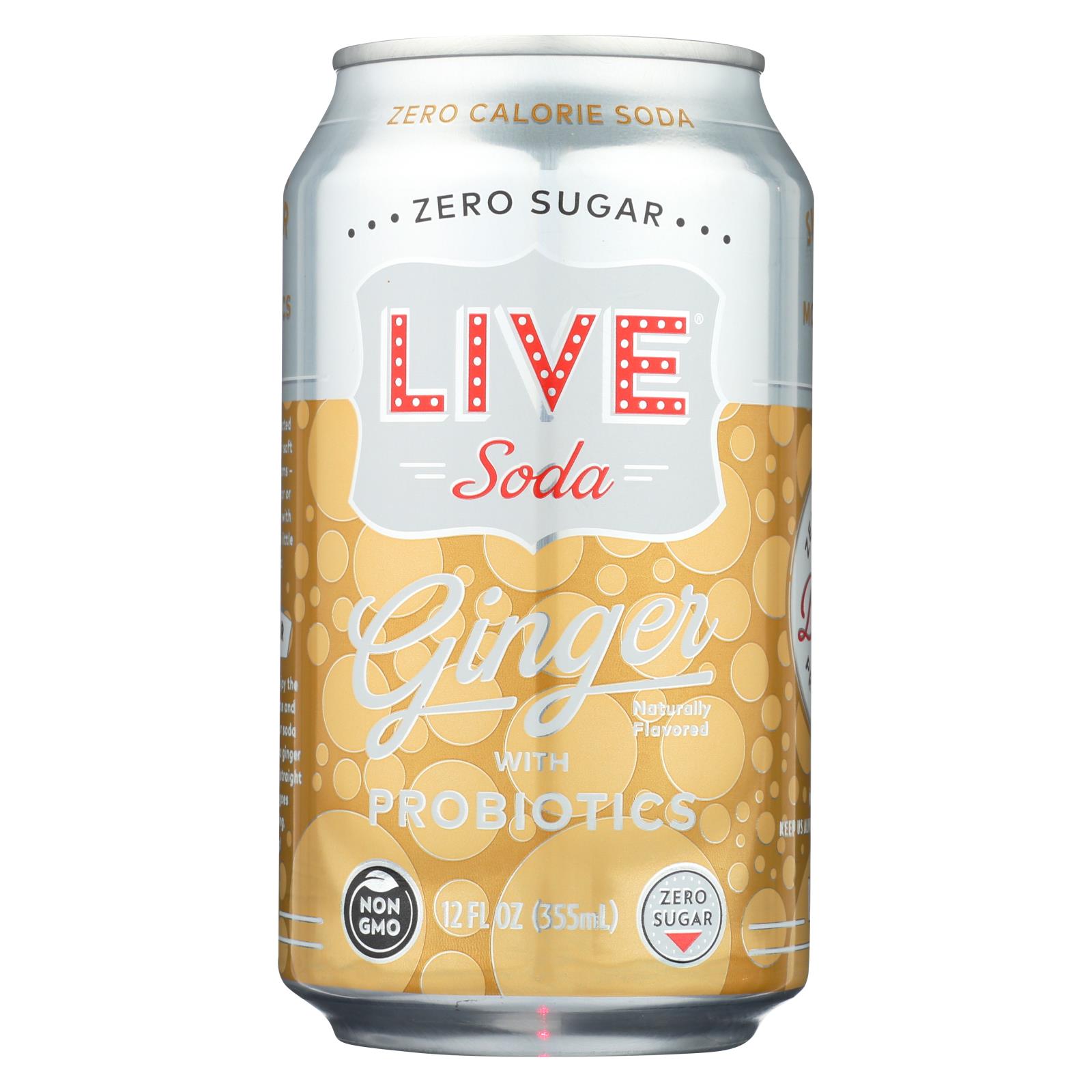 Live Soda Soda Ginger Probiotic Case Of 46/12 Fl Oz.