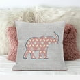 thumbnail image 3 of Amrita Sen Designs  16 x 16 in. Elephant Silhouette Duo Broadcloth Indoor & Outdoor Zippered Pillow - Grey, Beige & Blue, 3 of 4