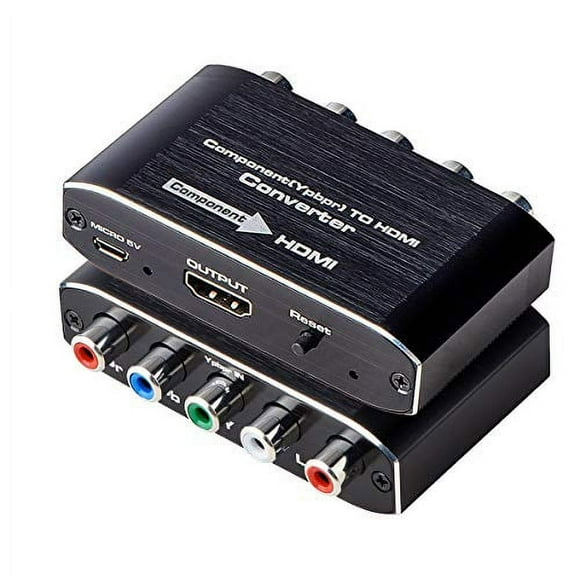 Component to HDMI, Component to HDMI Converter, YPbPr to HDMI Converter Supports Video Audio HDMI V1.4 for DVD PSP Xbox 360 PS2 Nintendo to HDTV Monitor and Projector (Black)