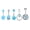 Blue, variant on 5Pcs/Set Women Navel Rings Geometric Decorative Cubic Zirconia Belly Button Bar Rings Body Piercing Jewelry for Beach