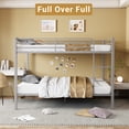 thumbnail image 4 of Metal Full Bunk Bed, Full over Full Metal Bunk Bed, Modern Retro Full Size Bunk Bed Frame with Ladder and Safety Guardrails, for Teens Adults, No Box Spring Needed, Sliver, 4 of 9