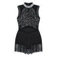thumbnail image 3 of DPOIS Girls Sequin Rhinestone Mesh Splice Tassel Lyrical Dress Dancewear, 3 of 7