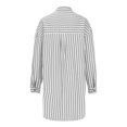 thumbnail image 3 of Fayshow0 Women's Smocked Cuffed Striped Boyfriend Shirt with Pocket Casual Collar Long Sleeve Blouse Tops for Pocket Shirred,Gray S, 3 of 5