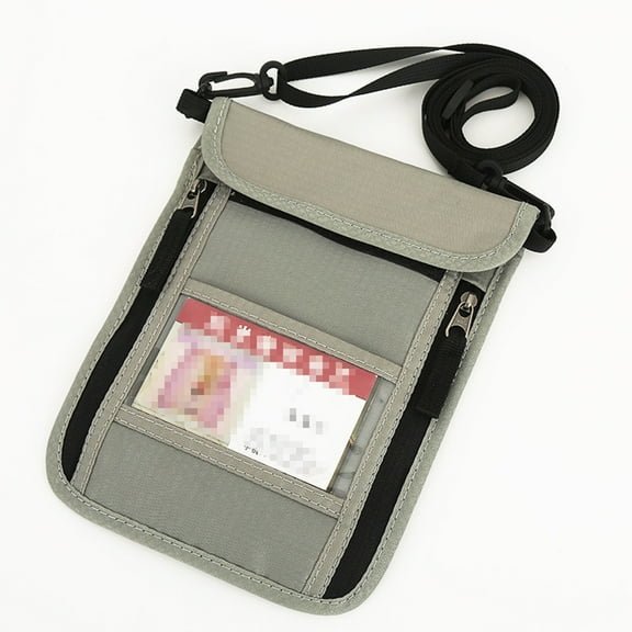 OFFIGAM Money Bag for Cash Travel Passport Wallet Grey 1Pack with Portable Design for Safe Outdoor Travel