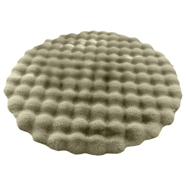Sofás para la Sala de Estar Estilo Crema Alfombra Circular Sofá Alfombra Circular Sala de Estar Mesa de Café Terciopelo 23.62x23.62 Pulgadas Mesas de la Sala de Estar
