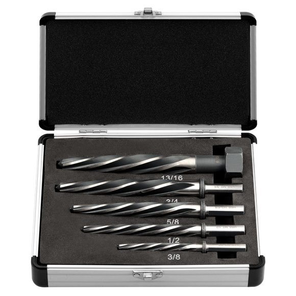 Rocaris 5 Pcs M2 HSS Taper Chucking Reamer Drill Bit, 3/8", 1/2", 5/8", 3/4", 13/16", Taper Reamer Drill Bit for Steel, Alloy, Aluminum, Wood, Plastic