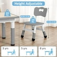 thumbnail image 2 of 23.62’‘Square Kids Table and Chairs Set, Height Adjustable Desk with 4 Seats for Ages 2-10,Arts & Crafts Table,Graffiti Desktop, Non-Slip Legs, Max 300lbs, 2 of 8