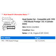 thumbnail image 2 of Head Gasket Set - Compatible with 1990 - 1998 Mazda Protege 1.8L 4-Cylinder DOHC 1991 1992 1993 1994 1995 1996 1997, 2 of 2