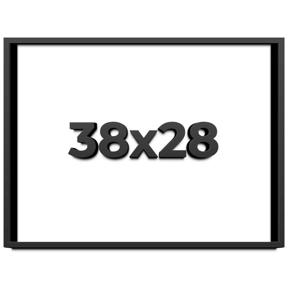 38x28 Shadow Box Frame Black | 2 Inches Deep Real Wood Contemporary Shadowbox Display Frame | UV