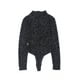 thumbnail image 2 of ABPHQTO Body negro con estampado de cebra y manga larga con cuello simulado para mujer, 2 of 5
