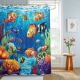 thumbnail image 4 of Shower Curtains for Bathroom, Ocean Coral Fish Waterproof Fabric Shower Curtain, Colorful Underwater World Seagrass Decorative Bathroom Curtain for Bathtub, 72"x72", No Hooks Included, 4 of 9
