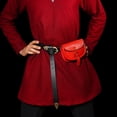 thumbnail image 2 of Mythrojan Handmade Medieval Leather Belt Bumbag Pouch Purse for Weekend Events and Festivals - Red, 2 of 5
