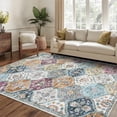 thumbnail image 2 of Hasoo Large Area Rug 9' x 12' Rug for Living Room Bedroom Floral Non-Slip Washable Accent Indoor Carpet, Purple/Orange, 2 of 6