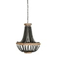 thumbnail image 3 of Creative Co-Op Wood Beaded Pendant Light with Wood Frame, 3 of 5