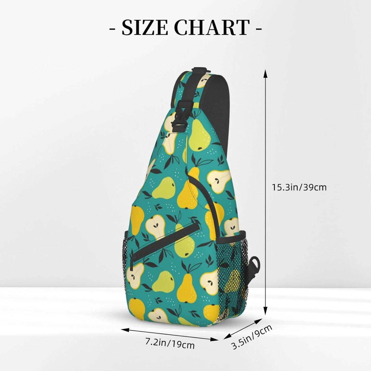 Fruit Pear Pattern Sling Bag Crossbody Hiking Travel Chest Bags Backpack Shoulder Daypack for Women Men
