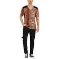 thumbnail image 2 of INSPIRE CHIC Men's Leopard Printed T-Shirt V Neck Short Sleeves Top L Tiger Print, 2 of 6