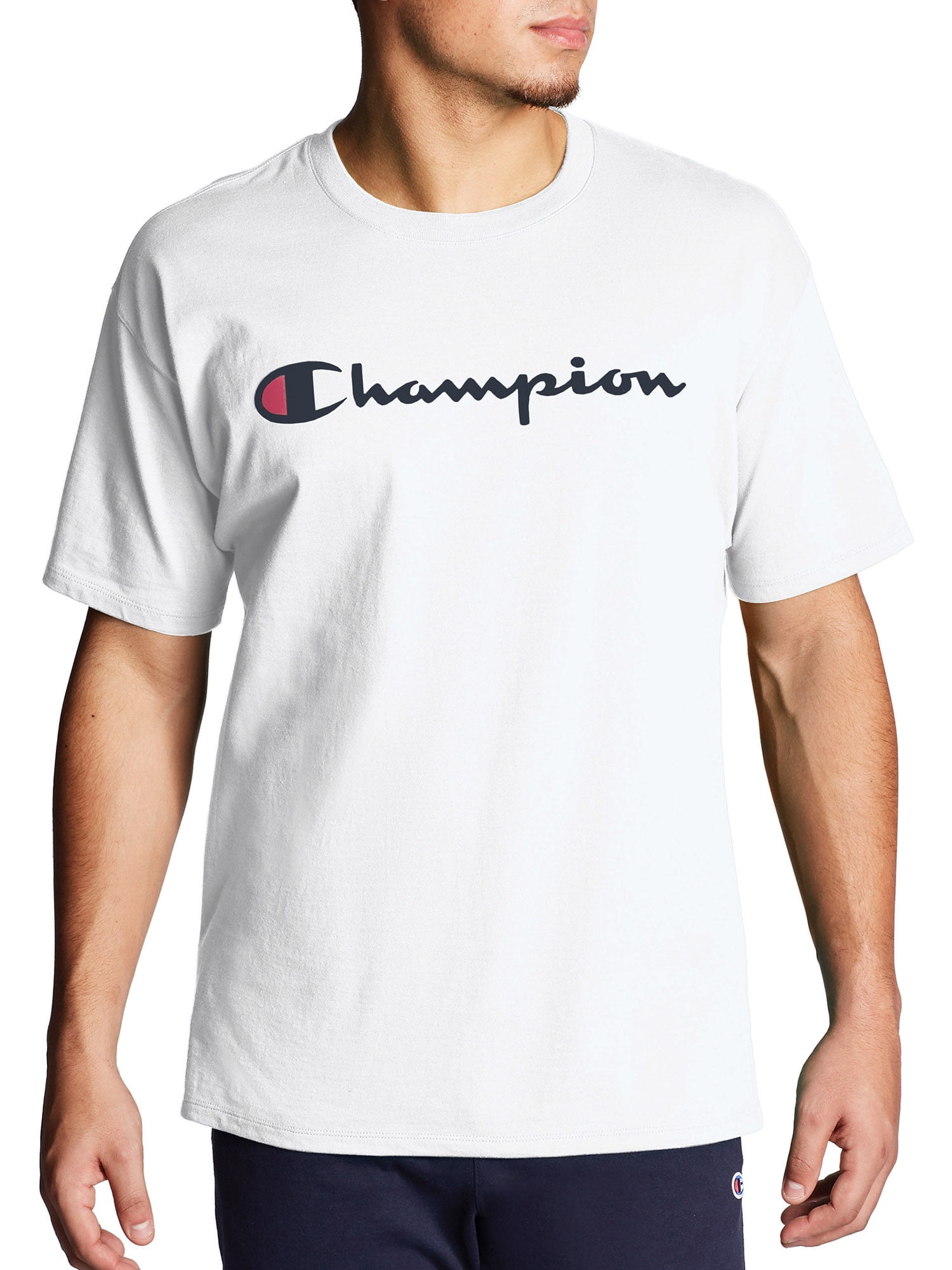 Champion Mens Classic Script Logo Short Sleeve T Shirt---Brand New---S-3XL 