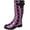 CHECKER, variant on Women's Rain Boots Waterpoof Rubber Mid Calf Colors Wellie Snow Rainboot