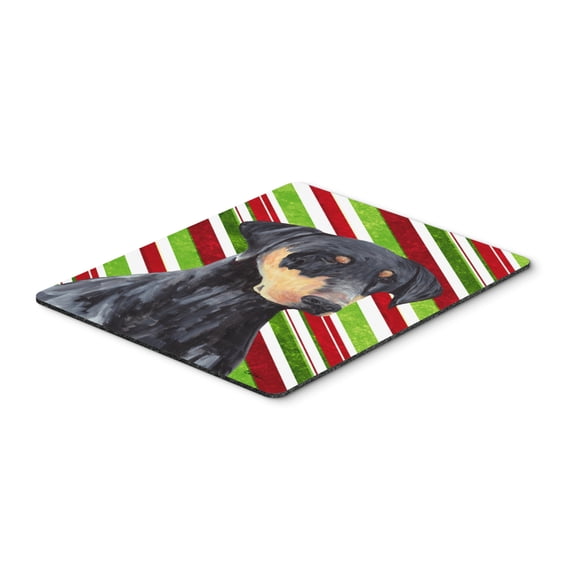 Carolines Treasures SC9337MP "Doberman Candy Cane Holiday Christmas Mouse Pad Hot Pad or Trivet" Large multicolor