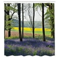 thumbnail image 3 of Ambesonne Floral Shower Curtain, Bluebells Forest Rural, 69"Wx84"L, Purple Yellow Green, 3 of 5
