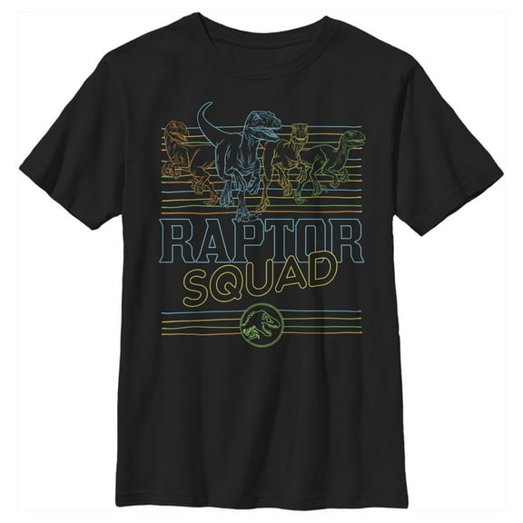 Boy's Jurassic World: Camp Cretaceous Retro Raptor Squad Graphic Tee Black X Large