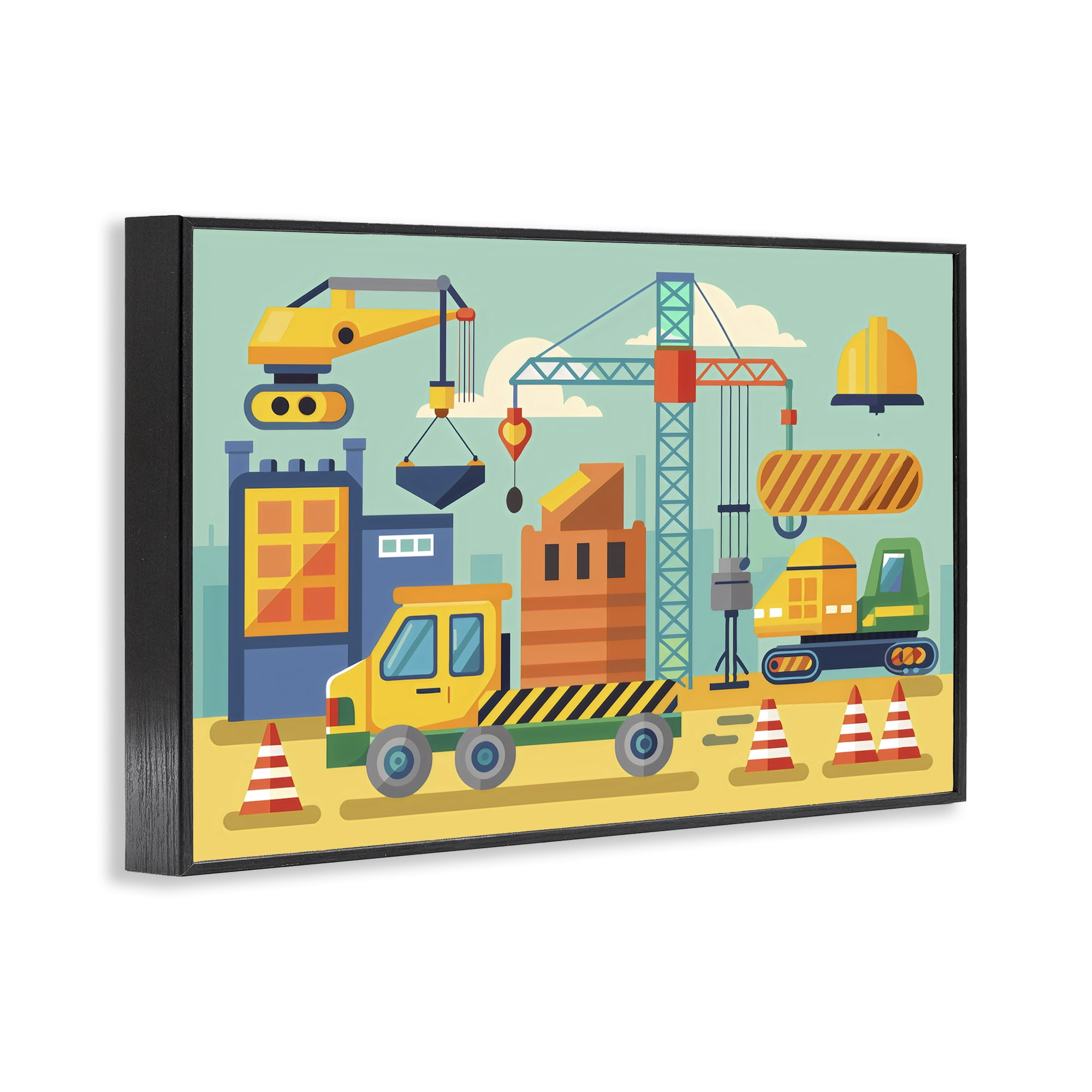 Stupell Industries Industrial Construction Site Black Framed Giclee Art, design by Creative Studio
