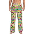 thumbnail image 2 of Picia Multicolored Tropical Mens Soft Woven Cotton Elastic Waistband Sleep Pajama Pant Lounge Sleep Pant With Pockets And Drawstring-Large, 2 of 9