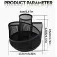 thumbnail image 3 of A Pen Holder Rotating Pencil Holder 360 Rotating Pen Caddy Holders Metal Mesh Desk Organizer with 5 Compartments Black Desktop Stationary Organizer for Home, 3 of 5