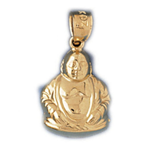 14K Yellow Gold Buddha Pendant - 20 mm