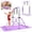 Purple, variant on Dolonm Gymnastics Bar for Kids, Foldable Adjustable Height Horizontal Bar with Mat, Thickened Steel Frame, Junior Training Equipment for Home, Pink